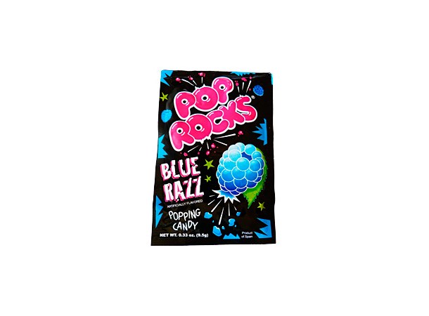 Pop Rocks med Bringebærsmak Blue Razz Det originale bruspulveret!